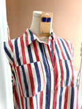 Red Navy Railroad Stripe Dress