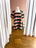 Pine & Peach Stripe Button Down Dress