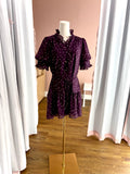 Sadie Pink Polka Plum Swing Dress