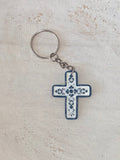 Laguna Blue China Cross Keychain