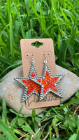 Orange Gem Stars Silver