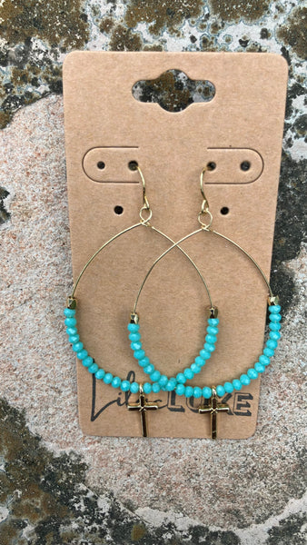 Turquoise Cross Loops