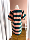 Pine & Peach Stripe Button Down Dress