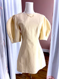 Butter Yellow Balloon Sleeve Mini Dress