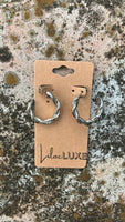 Braided Silver Hoops