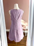 Linen Scallop Hem Mini Dress Lavender