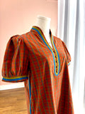 Tribal Plaid Contrast Stripe Dress