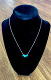 Turquoise Sprig Silver Necklace