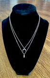 Silver Crescent Double Necklace