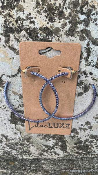 Periwinkle Gem Hoops