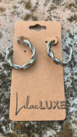 Braided Silver Hoops