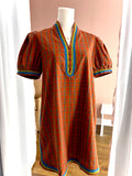 Tribal Plaid Contrast Stripe Dress