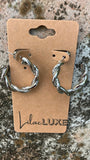 Braided Silver Hoops