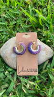 Purple Glitter Hoops