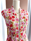 Floral Print Bright Multi Jacquard Cotton Dress