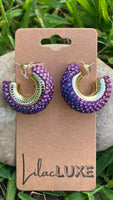 Purple Glitter Hoops