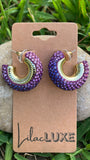 Purple Glitter Hoops