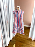 Red Navy Railroad Stripe Dress