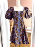 Haven Periwinkle and Brown Floral Dress