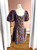 Haven Periwinkle and Brown Floral Dress