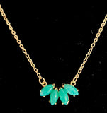Turquoise Sprig Gold Necklace
