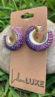 Purple Glitter Hoops