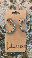 Braided Silver Hoops