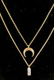 Golden Crescent Double Necklace