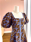 Haven Periwinkle and Brown Floral Dress