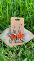 Orange Gem Stars Silver