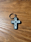 Laguna Blue China Cross Keychain