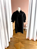 Black Puff Sleeve Button Down Dress