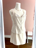 Oatmeal Embroidered Button Front Top