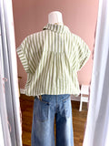 Oversized Desert Sage Striped Button Down