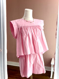 Paige Pink Plus Pinstripe Top