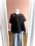 Tori Lace Appliqué Top Black