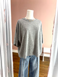 Shrt Sleeve Cashmere Blend Sweater Heather Grey
