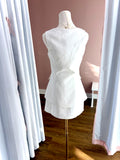 Twofer Sleeveless Romper Cream Gold Buttons