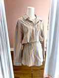 Brittney Blue Taupe Striped Skort