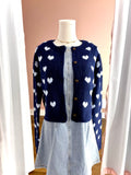 Navy Hearts Cardi