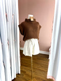 Cream Side Cinch Shorts