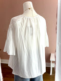 Embroidery Detail White Fluttersleeve Top
