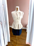 Asymmetrical Ecru Tube Top