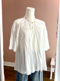 Embroidery Detail White Fluttersleeve Top