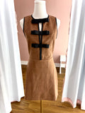 Suede Brown Black Leather Bow Dress