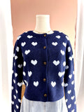 Navy Hearts Cardi
