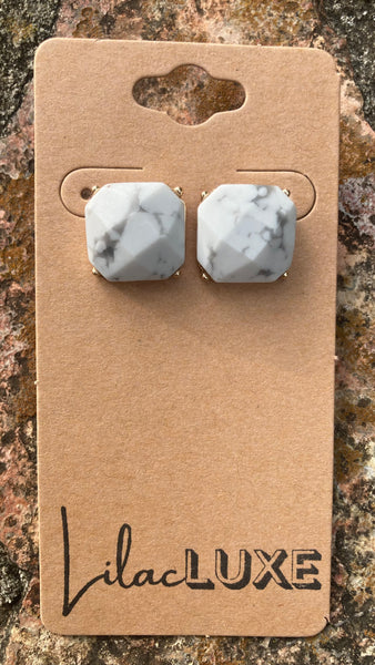 Geo Marble Studs