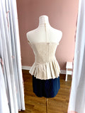 Asymmetrical Ecru Tube Top