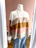 Neapolitan Boxy Stripe Mockneck Sweater