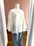 Puff Sleeve Button Down Shirt White